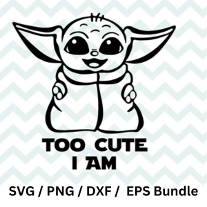 Baby Yoda I'm to cute Disney SVG Bundle