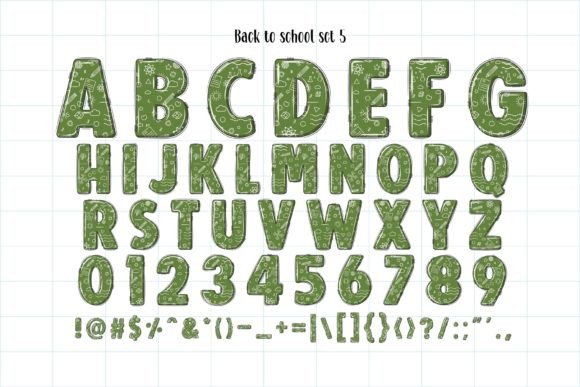Back to School Doodle Set Font Bundle