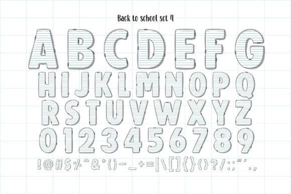 Back to School Doodle Set Font Bundle
