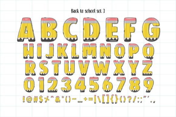 Back to School Doodle Set Font Bundle