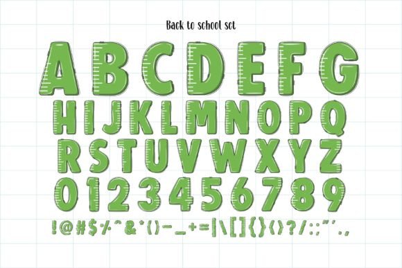 Back to School Doodle Set Font Bundle