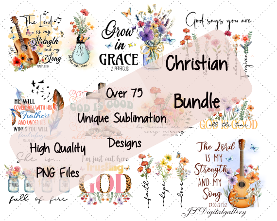 Christian Sublimation PNG 75+ Unique Bundle