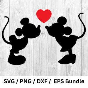 Mickey and Minnie Kissing Disney SVG Bundle