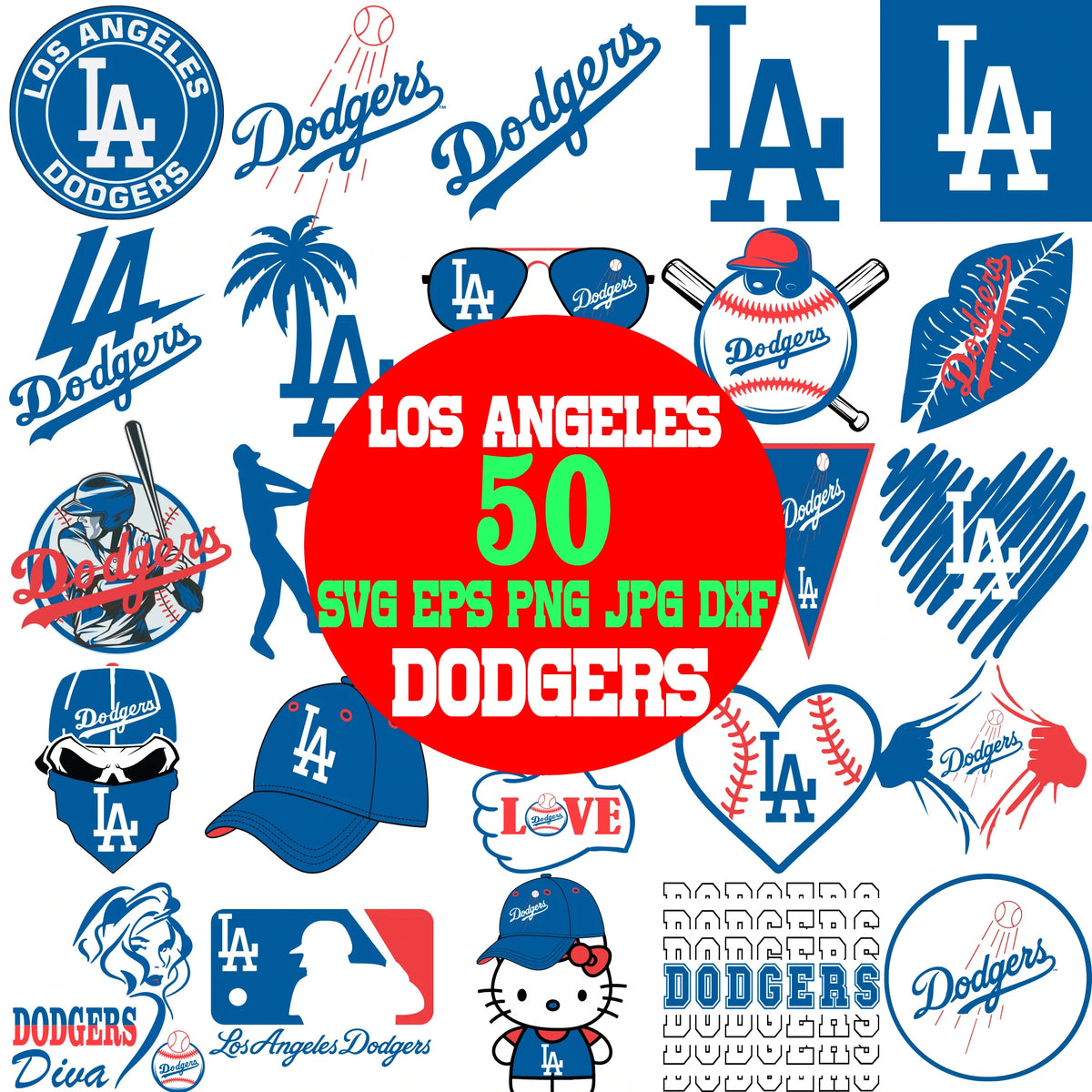 LA Dodgers MLB TEAM LOGO SVG BUNDLE – Family Supply Digitals
