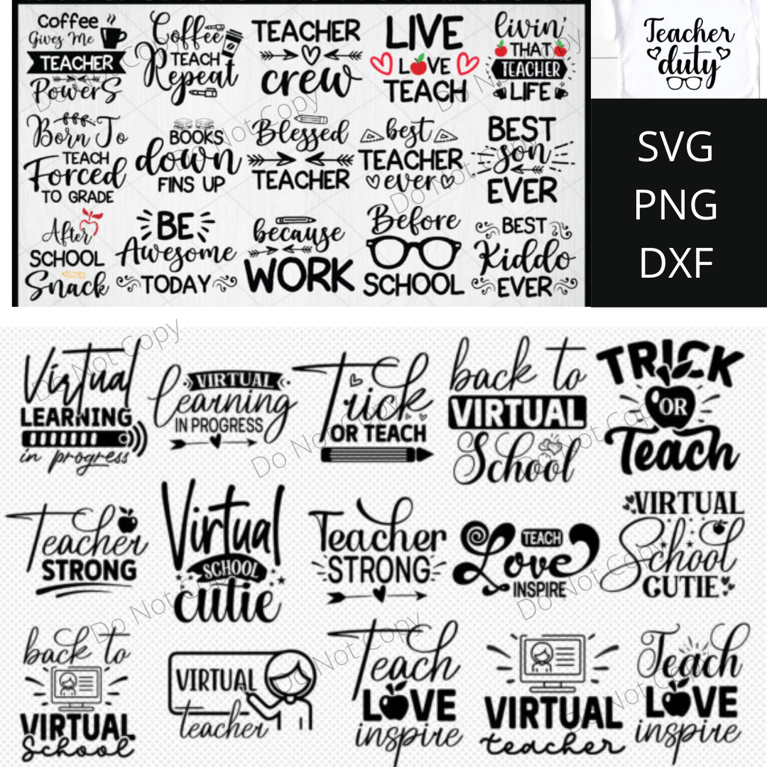 Teacher Sublimation Bundle SVG PNG