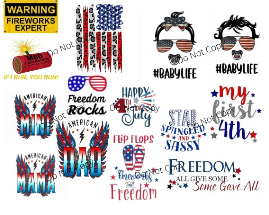 All American 4th of July SVG/PNG digital files