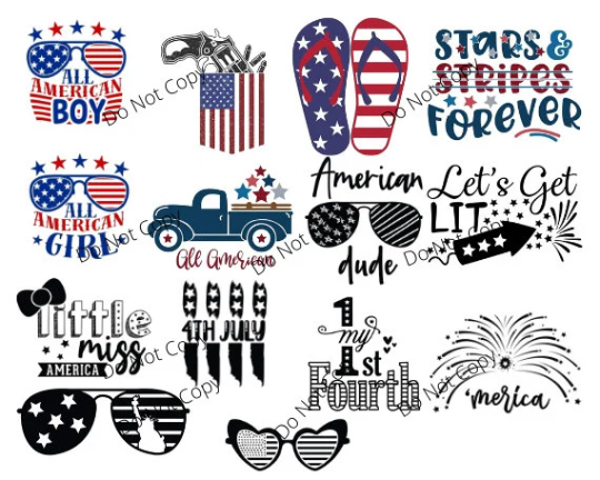 All American 4th of July SVG/PNG digital files