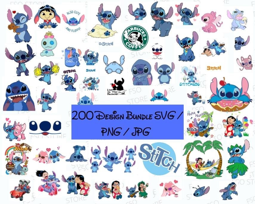 Lilo and Stitch - 200 Bundle designs cartoon character, svg