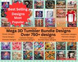 Mega Deal 750+ 20 oz  3D Tumbler Designs PNG digital download