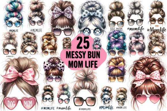 Messy Bun Mom Life Sublimation Bundle