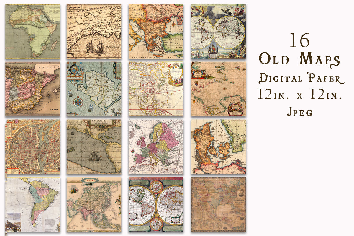 Local Maps Paper Old Maps Digital Paper – Family Supply Digitals