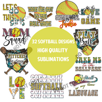Softball Sublimation 32 Design PNG Files