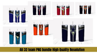 NFL Football All 32 Teams  Skinny Straight & Tapered Tumbler Designs Bundle
