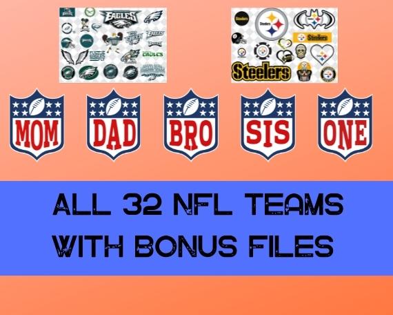 NFL Bundle Sports All 32 teams teams 200+ SVG files