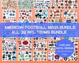 NFL Bundle Sports All 32 teams teams 200+ SVG files