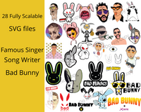 Puerto Rican Rapper Bad Bunny and Rabbit 28 SVG Bundle