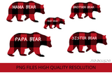 Plaid Bear PNG | Plaid Bear SVG | Family Supply Digitals