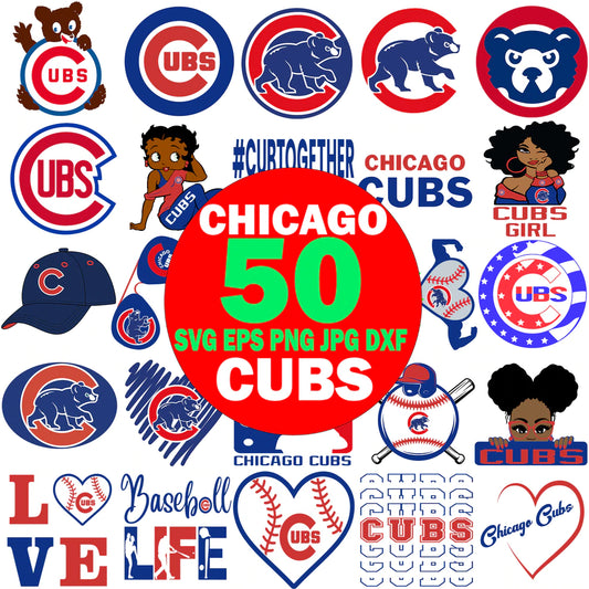 Chicago Cubs SVG Bundle | Mlb Team Logo Svg | Family Supply Digitals