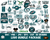 Philadelphia Eagles 50 SVG Bundle Package Designs