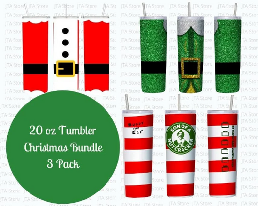 Buddy the Elf 20 oz 3 Tumbler Designs Skinny Straight PNG digital download