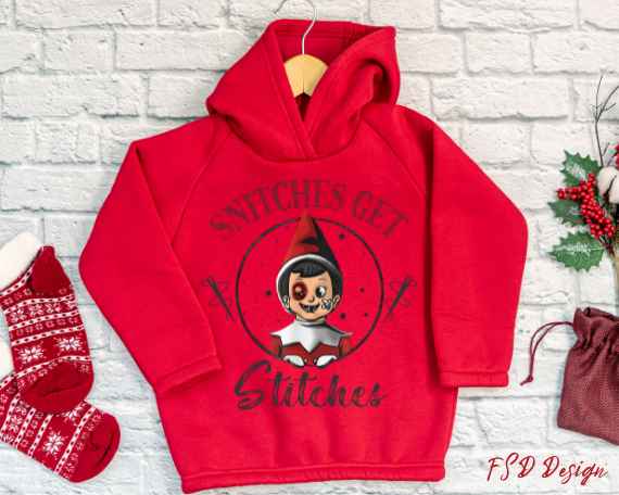 Elfie Snitches get Stitches PNG | Family Supply Digitals
