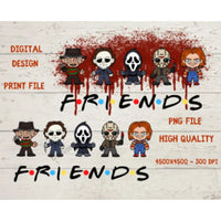 Halloween Horror Movie Killers, Jason, Freddy, Mike Myers, Ghost face, Chucky Scary Friends Png, Friends Halloween Png, Halloween Png, Funny, Horror Squad Png, PNG Dowload Digital Cricut