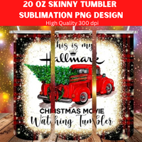 Hallmark Christmas 20 oz Tumbler Skinny Straight PNG digital download