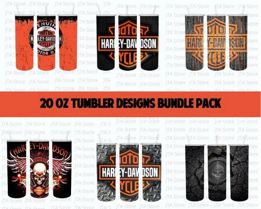 Harley Davidson 6 Skinny Straight Tumbler Designs Bundle