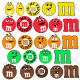 M and M's M&M with Color Faces SVG and JPG Cutting Files for the Cricut