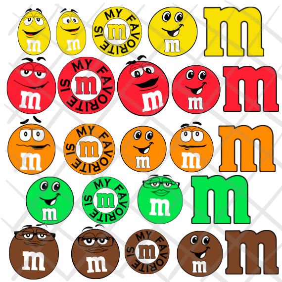 M and M's M&M Faces SVG and JPG Cutting Files for the Cricut – Family  Supply Digitals