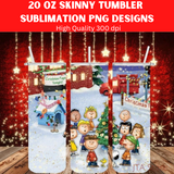 Charlie Brown Peanuts Christmas 20 oz Tumbler Skinny Straight 2 PNG digital download