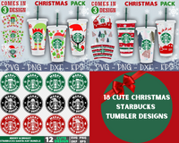 Christmas Starbucks Tumbler Bundle 18 designs Grinch, Elf designs
