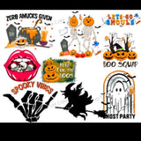 Halloween Boos squad designs party skeletons Halloween Spooky designs, Halloween Gnomes, Halloween PNG Bundle designs, Spooky vibes, Dancing Skeletons Letters, Pumpkin faces png