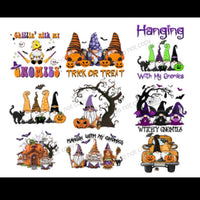 Halloween Gnomes Halloween Spooky designs, Halloween Gnomes, Halloween PNG Bundle designs, Spooky vibes, Dancing Skeletons Letters, Pumpkin faces png