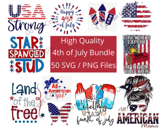All American 4th of July SVG/PNG digital files