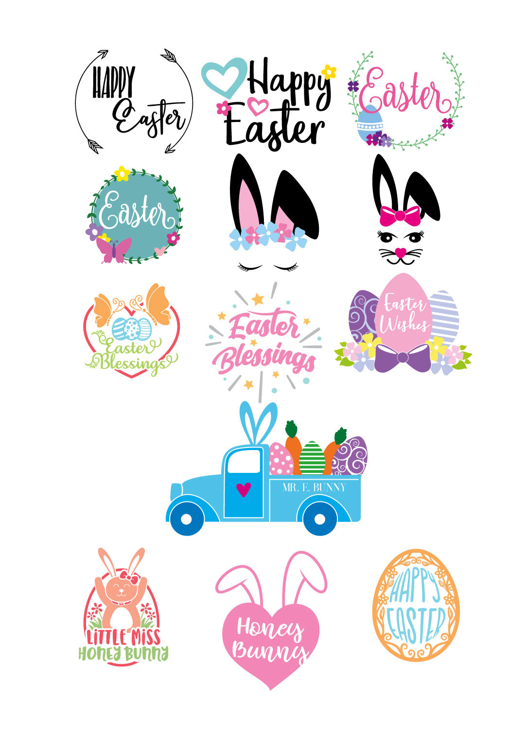 Happy Easter Blessing and Bunny SVG Bundle