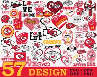 Kansas City Chiefs 57 SVG Bundle Package designs