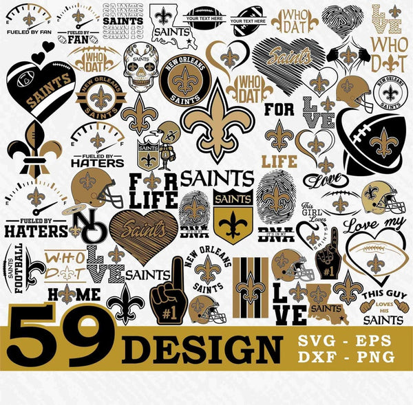 New Orleans Saints 59 SVG Bundle Package Designs