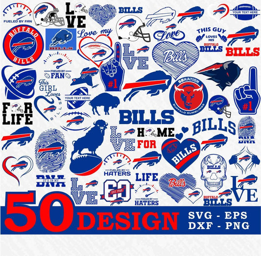 Buffalo Bills 50 Designs SVG | Family Supply Digitals