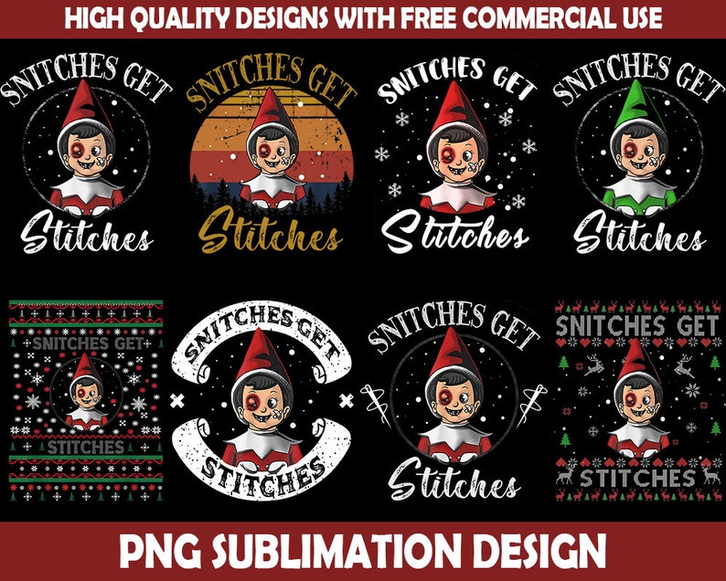 Elfie Snitches get Stitches PNG | Family Supply Digitals