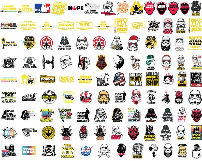 Star Wars Mega SVG Bundle 1500 Files 500 designs
