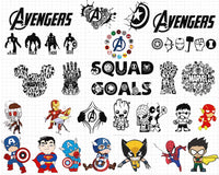 SuperHeros Clipart Digital 26 SVG bundle files