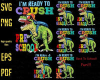I'm Ready To Crush SVG Bundle, T-Rex Dinosaur Lovers