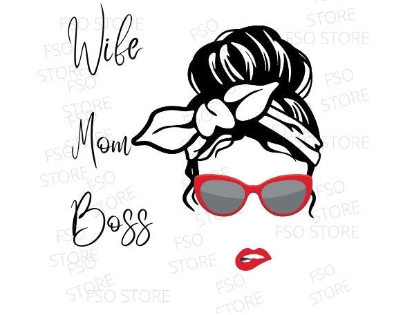 Wife Mom Boss PNG Sublimation Design