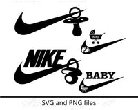 Nike Sport Logo Pacifier Design SVG bundle 4 designs