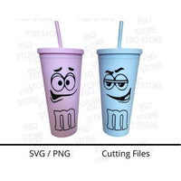 M and M's M&M Faces SVG and JPG Cutting Files for the Cricut