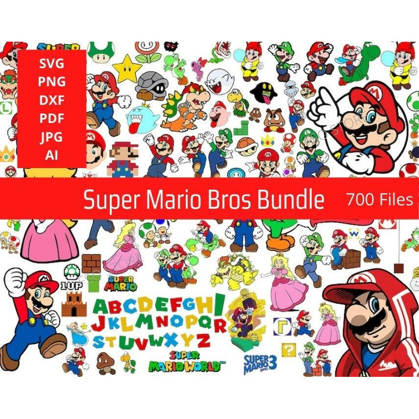 Mario Best Collection Super Mario svg Bundle package – Family Supply
