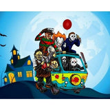 Horror Villain Van Moon Halloween Road  Digital Design Download PNG