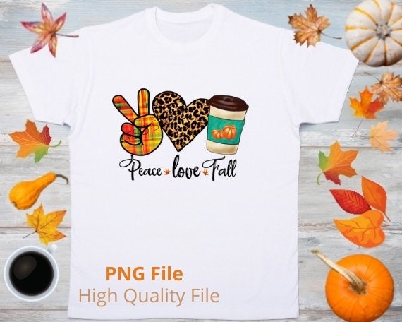 Peace love fall PNG file