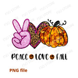 Peace love fall PNG file